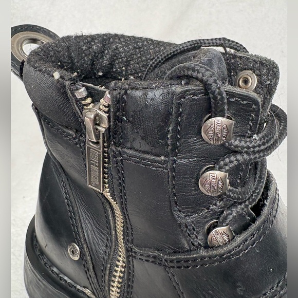Harley-Davidson Brake Buckle Black Leather Motorcycle Boots - Picture 14 of 15
